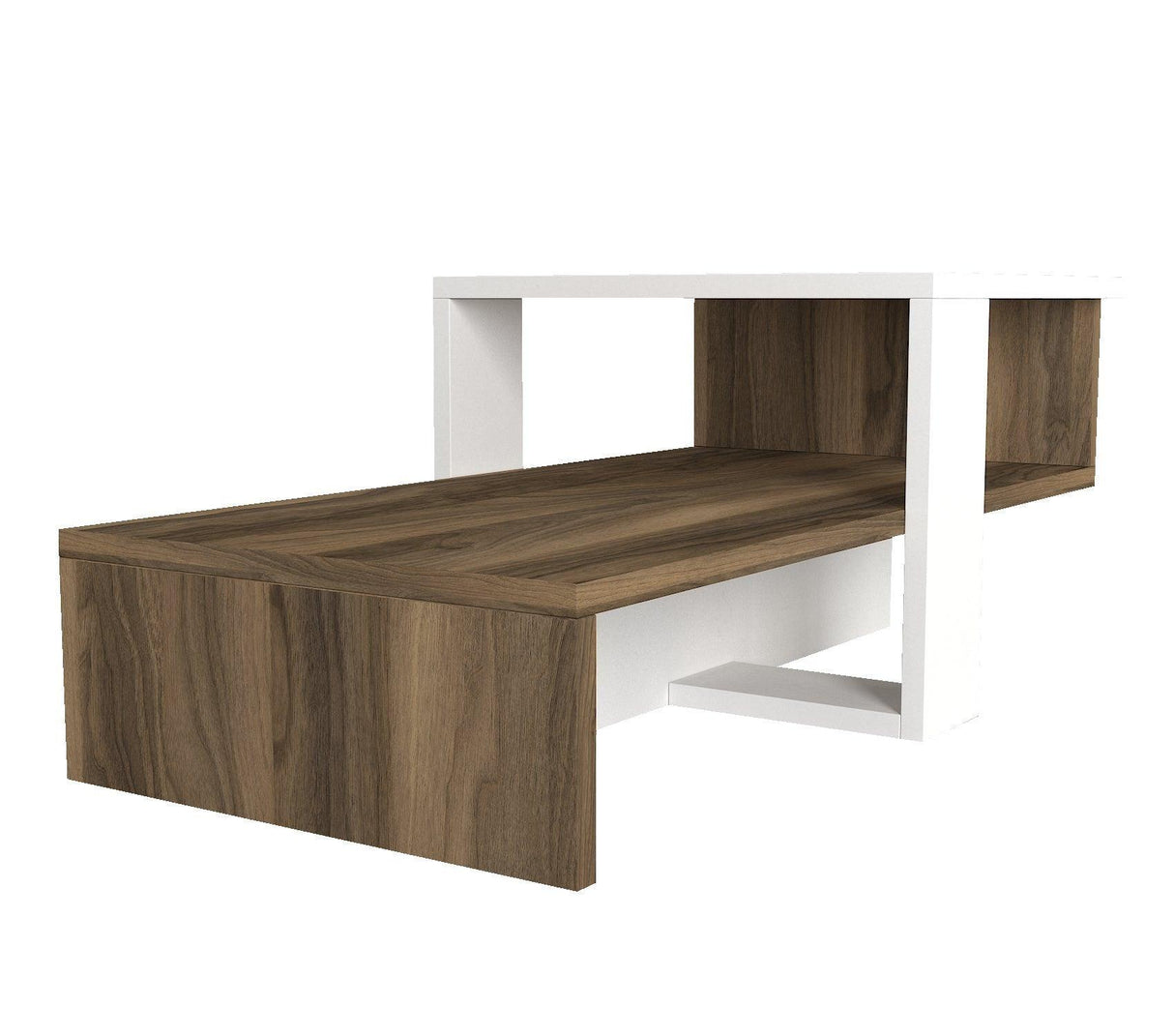Masuta de cafea Ursena, Nuc - Alb, 80x43.6x16.3 cm