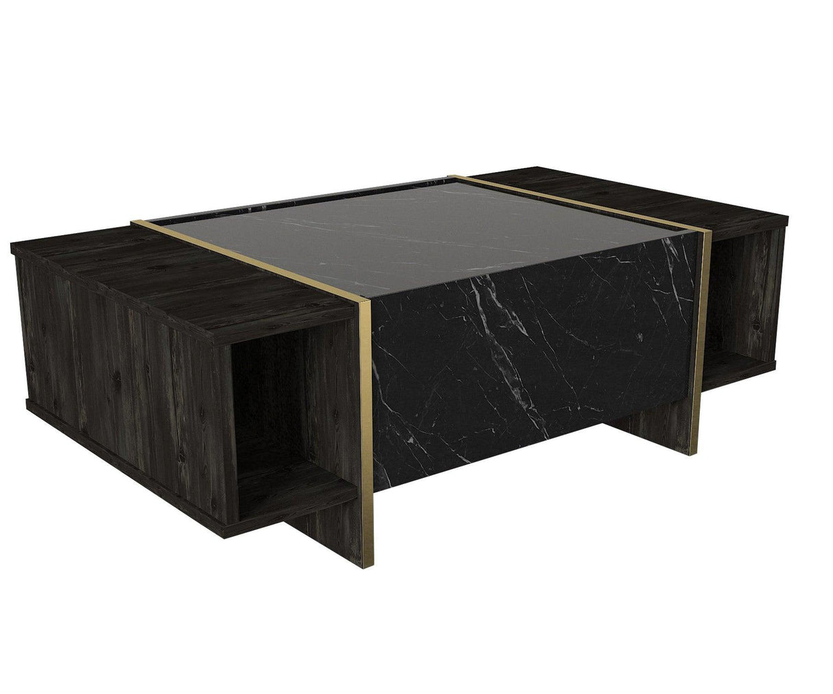 Masuta de cafea Veyron, Negru, 104x38x60 cm