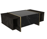 Masuta de cafea Veyron, Negru, 104x38x60 cm