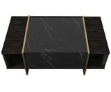 Masuta de cafea Veyron, Negru, 104x38x60 cm