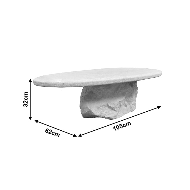 Masuta de cafea Zinol, MDF, Alb, 105x62x32 cm, imagine produs 5