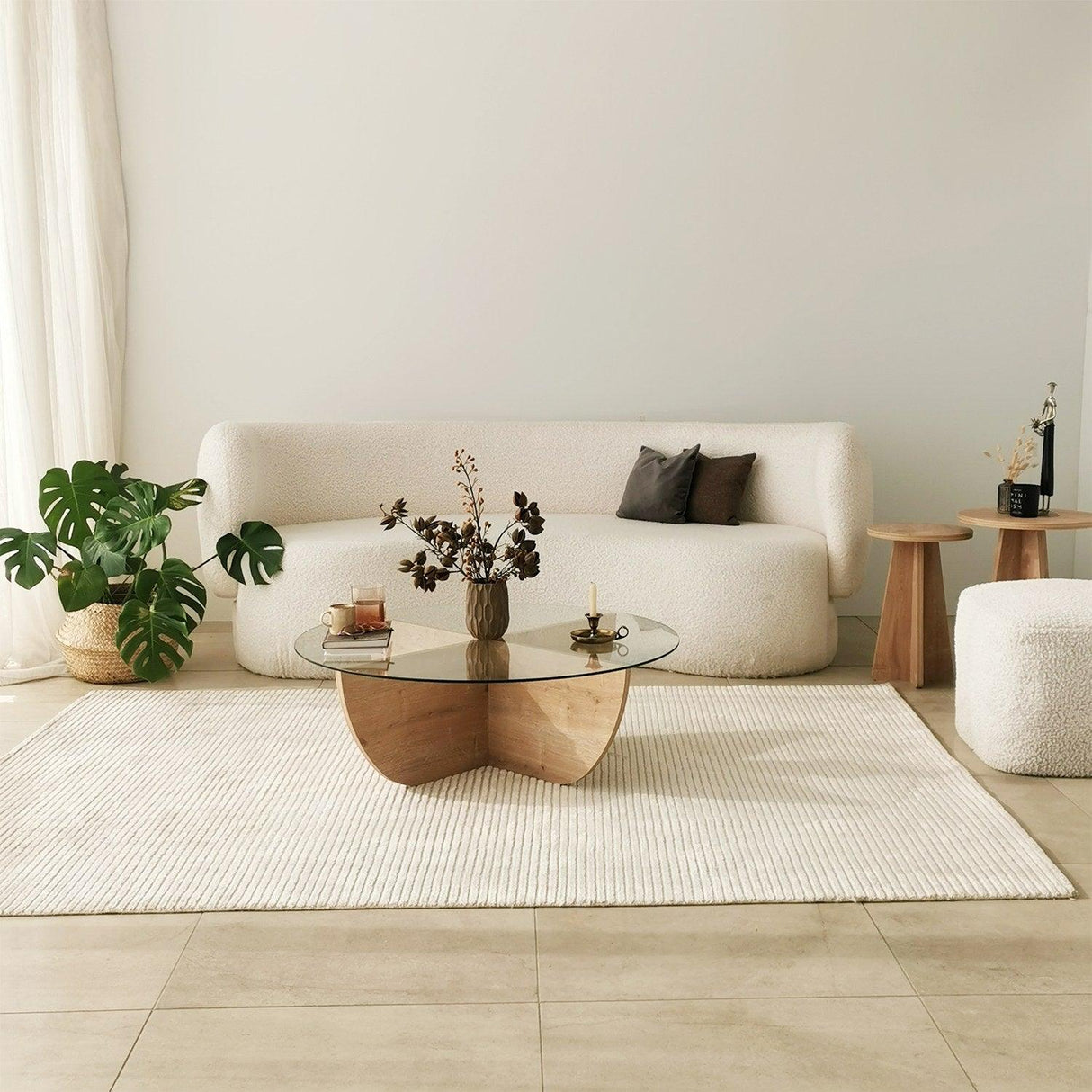 Masuta de Sufragerie cu Sticla, Stejar, 90x30x90 cm