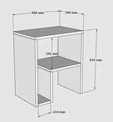 Masuta lateral Yepa, Alb, 30x52x45 cm