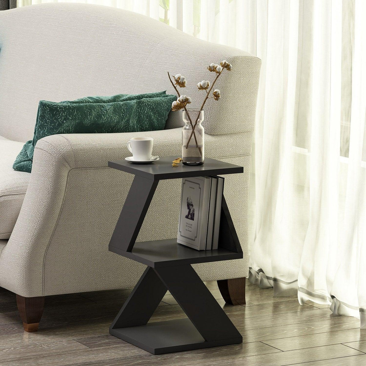 Tabel lateral Albeni - Anthracite, Gri, 50x30x30 cm