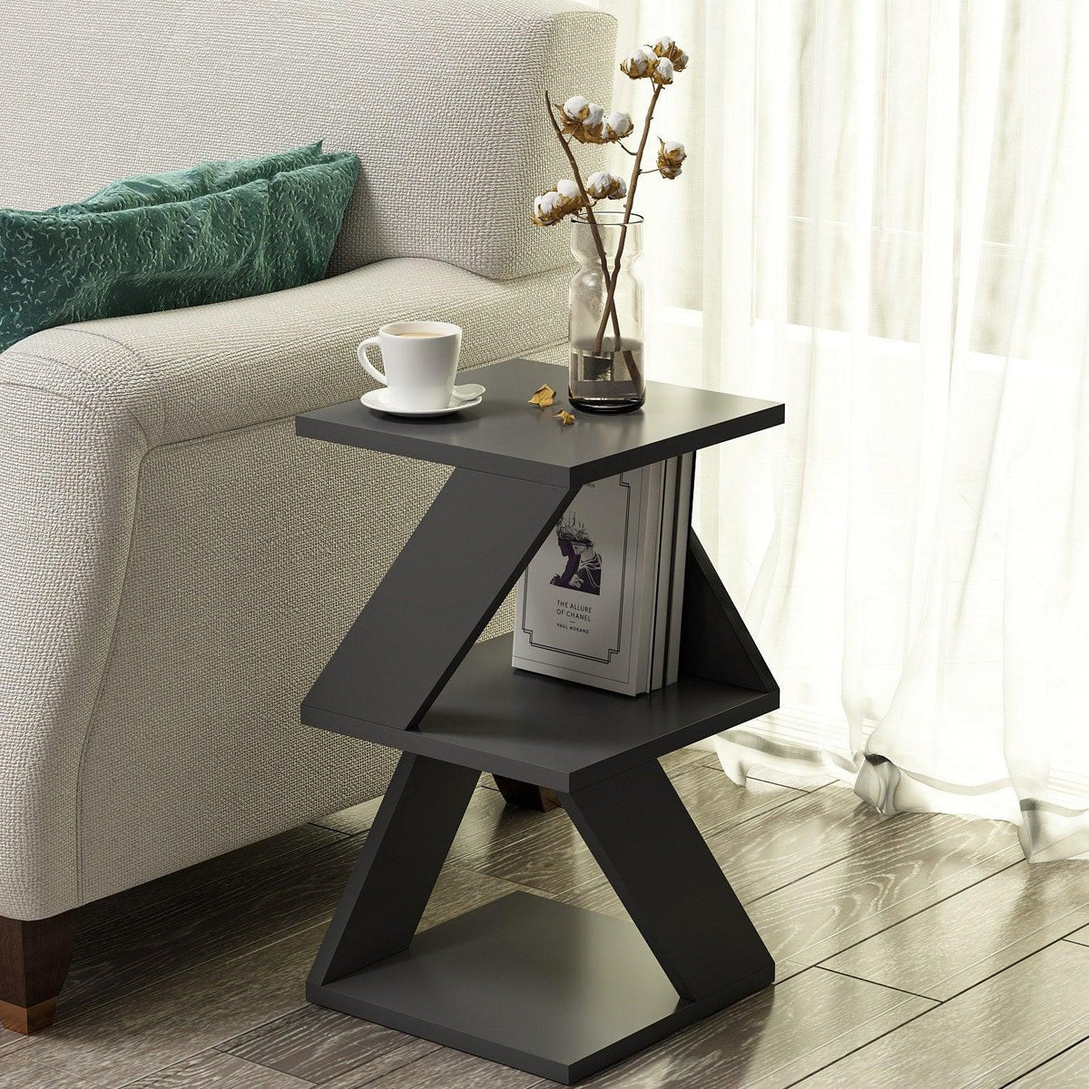 Tabel lateral Albeni - Anthracite, Gri, 50x30x30 cm