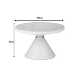 Masuta laterala Coozlin marmura alba cu metal, alb-auriu, 70x70x40 cm
