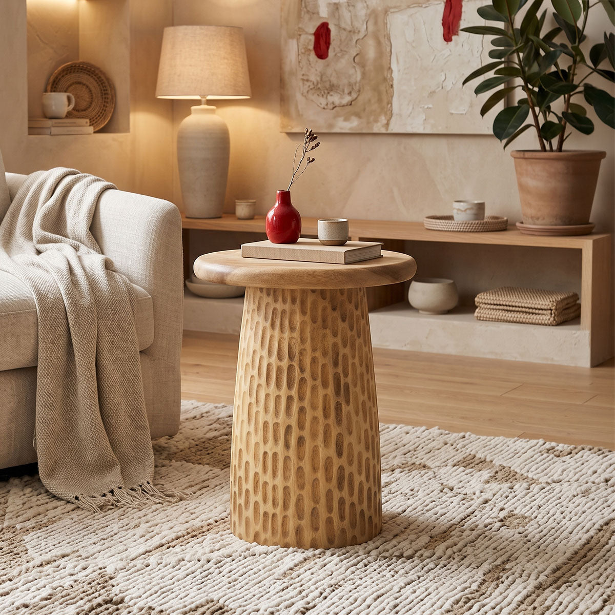 Natur | SKU: 422-000010 | Măsuță laterală Cortney, Natur, Ø40x50 cm, varianta Natur, produs pentru amenajarea locuinței, disponibil online în România la CasaMob