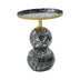 Masuta laterala Dearest marmura metal, negru-auriu, D41x57 cm
