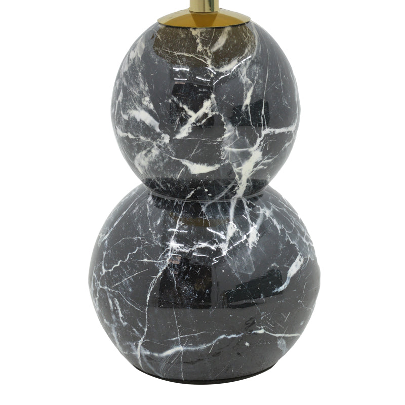 Masuta laterala Dearest marmura metal, negru-auriu, D41x57 cm, detaliu produs