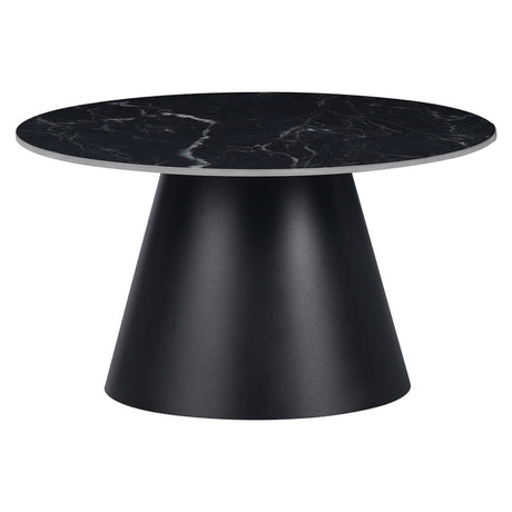 Masuta laterala Fabrin marmura neagra piatra sinterizata-metal, negru, 50x50x46 cm