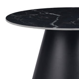 Masuta laterala Fabrin marmura neagra piatra sinterizata-metal, negru, 50x50x46 cm