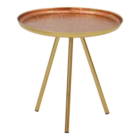 Masuta laterala Jacksie metal bronz, aur, 46x46x48 cm
