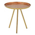 Masuta laterala Jacksie metal bronz, aur, 46x46x48 cm