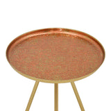 Masuta laterala Jacksie metal bronz, aur, 46x46x48 cm