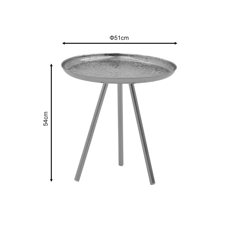 Masuta laterala Jacksie metal, gri-auriu, 41x41x43 cm