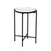 Masuta laterala Luxere negru metal-marmura, alba, D40x66 cm