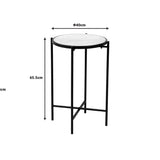 Masuta laterala Luxere negru metal-marmura, alba, D40x66 cm