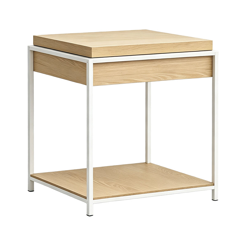 Măsuță laterală Odar, cu depozitare, Diverse culori, 51x51x60 cm - Stejar - Alb | SKU: 431-000009 | Măsuță laterală Odar, cu depozitare, 51x51x60 cm, varianta Stejar - Alb, produs pentru amenajarea locuinței, disponibil online în România la CasaMob