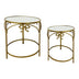 Masuta laterala set 2 bucati Frensia, metal aurit, multiple, 45x45x50 cm