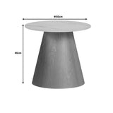 Masuta laterala Soleire piatra sinterizata, alba, 70x70x46 cm