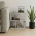 Masuta laterala Wesmol cu raft, Gri cu efect marmura, 50x20x50 cm