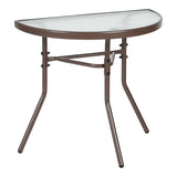 Masă semicirculară cu funcție Bion, Sticlă-metal, gri închis, 70x40x65 cm - Masă semicirculară cu funcție Bion, Sticlă-metal, gri închis, 70x40x65 cm