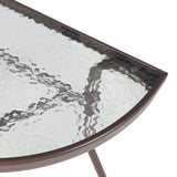 Masă semicirculară cu funcție Bion, Sticlă-metal, gri închis, 70x40x65 cm - Maro