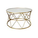 Masute cafea Pelosif Auriu set 2buc metal, 80x80x48 cm