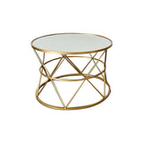 Masute cafea Pelosif Auriu set 2buc metal, 80x80x48 cm