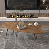 Masute de cafea Monty cu design Natural, Set 2 piese, Lemn, 116x46x46 cm
