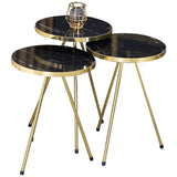 Masuțe Weber, set de 3 piese, Negru - Alb, 34x34x52 cm - Masuțe Weber, set de 3 piese, Negru - Alb, 34x34x52 cm