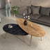 Mese de cafea Monty, set 2 piese, marmura în nuante de negru-Natural, versatile, 116x46x46 cm