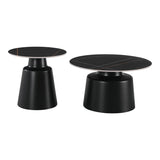 Mese de cafea Dualis, Set 2 piese, 70x70x38 cm - Negru