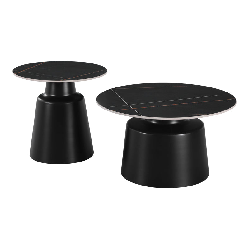 Mese de cafea Dualis, Set 2 piese, 70x70x38 cm - Negru