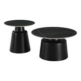Mese de cafea Dualis, Set 2 piese, 70x70x38 cm - Negru