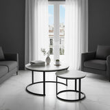 Mese de cafea Solme I, Set 2 piese, 80x80x45 cm - Mese de cafea Solme I, Set 2 piese, 80x80x45 cm - 271-000045
