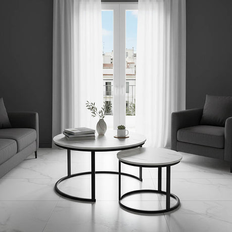 Mese de cafea Solme I, Set 2 piese, 80x80x45 cm