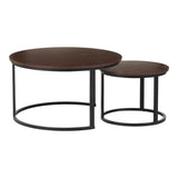 Mese de cafea Solme I, Set 2 piese, 80x80x45 cm - Nuc