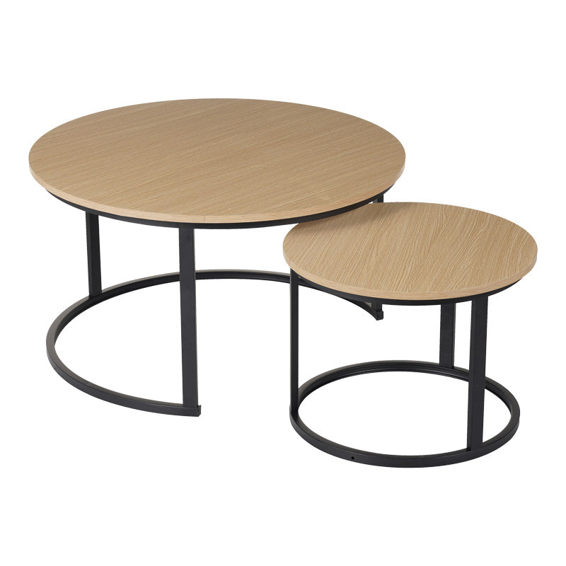 Mese de cafea Solme I, Set 2 piese, 80x80x45 cm - Stejar
