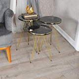 Măsuțe laterale Wakmi, Set 3 piese, 33x33x55 cm - Măsuțe laterale Wakmi, Set 3 piese, 33x33x55 cm - 321-000067