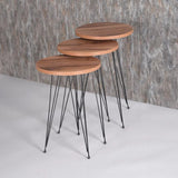 Măsuțe laterale Wakmi, Set 3 piese, 33x33x55 cm - Măsuțe laterale Wakmi, Set 3 piese, 33x33x55 cm - 321-000070
