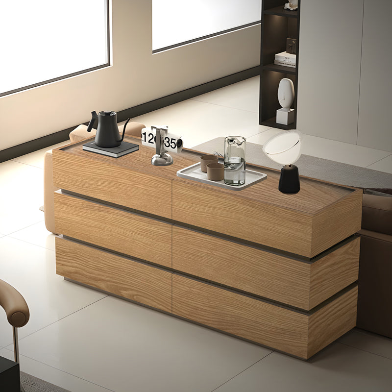 Comoda Sonlen, MDF si melamina, 120x40x72 cm - Stejar