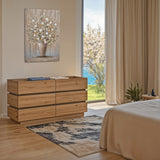 Comoda Sonlen, MDF si melamina, 120x40x72 cm - Stejar