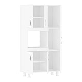 Mobila de bucatarie Defne cu loc de microunde, 5 usi, alb, 89x38x160 cm