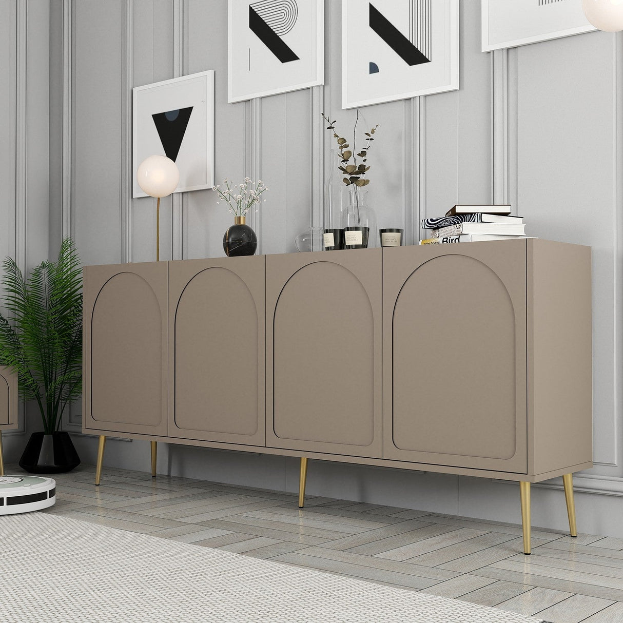 Mobila Lyon 80, Atlas, Gold - Cream Gold, 180x35 cm - Atlas Gold