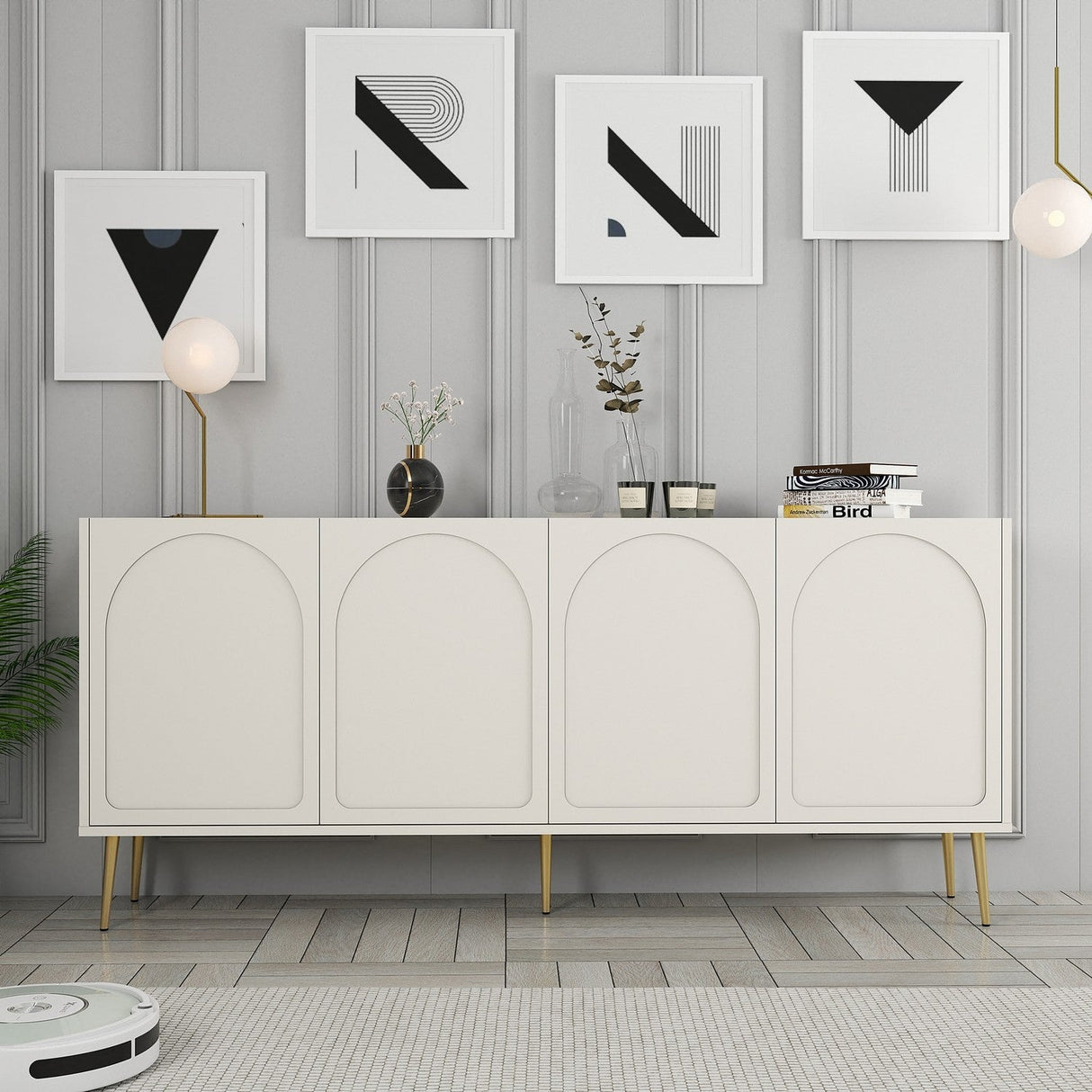 Mobila Lyon 80, Atlas, Gold - Cream Gold, 180x35 cm - Mobila Lyon 80, Atlas, Gold - Cream Gold, 180x35 cm - 845HCT5528
