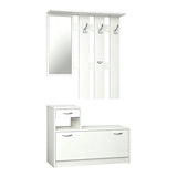 Mobilier de hol cu oglindă Jentia, Diverse culori, 100x24x186 cm - Alb | SKU: 431-000001 | Mobilier de hol cu oglindă Jentia, 100x24x186 cm, varianta Alb, produs pentru amenajarea locuinței, disponibil online în România la CasaMob