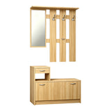 Mobilier de hol cu oglindă Jentia, Diverse culori, 100x24x186 cm - Stejar | SKU: 431-000002 | Mobilier de hol cu oglindă Jentia, 100x24x186 cm, varianta Stejar, produs pentru amenajarea locuinței, disponibil online în România la CasaMob