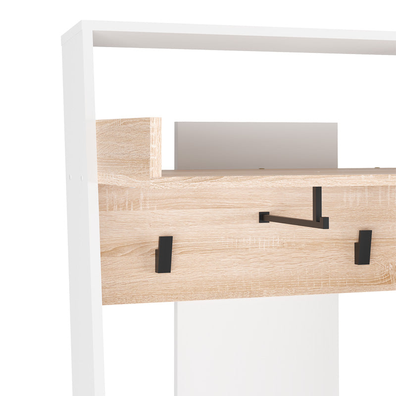 Mobilier de intrare cu functie Sciove, lemn, alb-natur, 70x40x200 cm