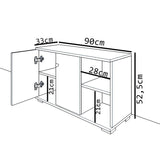 Mobilier de intrare Deril, alb-Sonoma, 90x33x52 cm